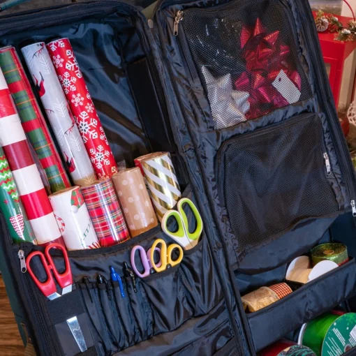 Decoration Storage*Northlight 42" Green Christmas Deluxe Gift Wrap And Craft Station Bag