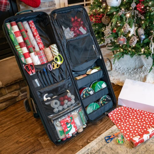 Decoration Storage*Northlight 42" Green Christmas Deluxe Gift Wrap And Craft Station Bag