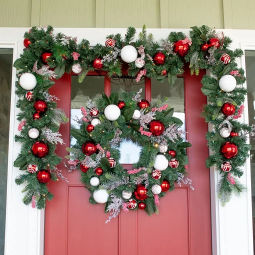 Specialty Wreaths*Village Lighting Co. 30" Green Christmas Nordic Led Artificial Wreath - Pre-Lit