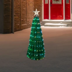 Northlight Yard Art Trees>4' Green Color Changing Multiple Function Pop Up Artificial Outdoor Christmas Tree