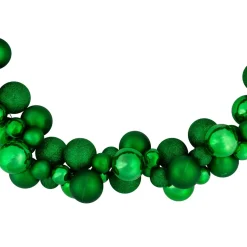 Shatterproof Ball Garland*Northlight 6' Green 3-Finish Shatterproof Ball Christmas Garland
