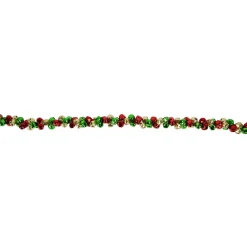 Specialty Garland*Northlight 5' Green, Gold And Red Jingle Bell Christmas Garland, Unlit