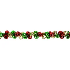 Specialty Garland*Northlight 5' Green, Gold And Red Jingle Bell Christmas Garland, Unlit