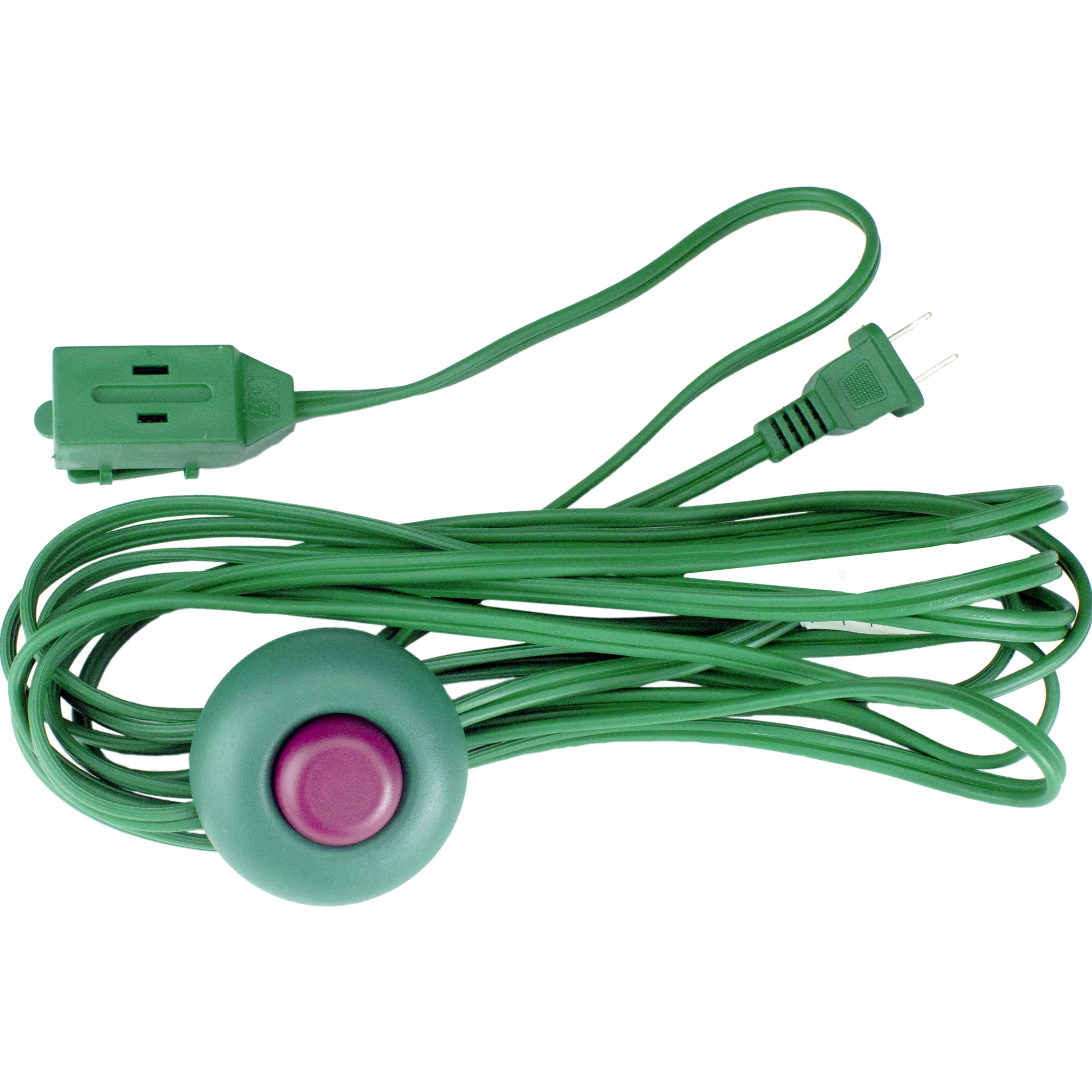 Northlight 9' Green Indoor Power Extension Cord With 3-Outlets And Safety Lock