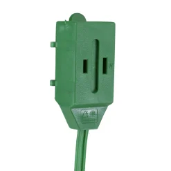 Northlight 9' Green Indoor Power Extension Cord With 3-Outlets And Safety Lock
