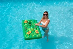 Swim Central 36" Green Inflatable Turtle Toss Corn-Hole Target Swimming Pool Game