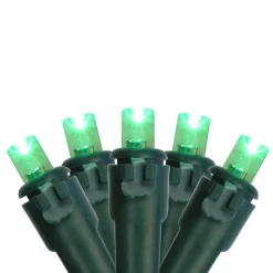 Northlight 50 Green Led Wide Angle Christmas Lights, 16.25 Ft Green Wire