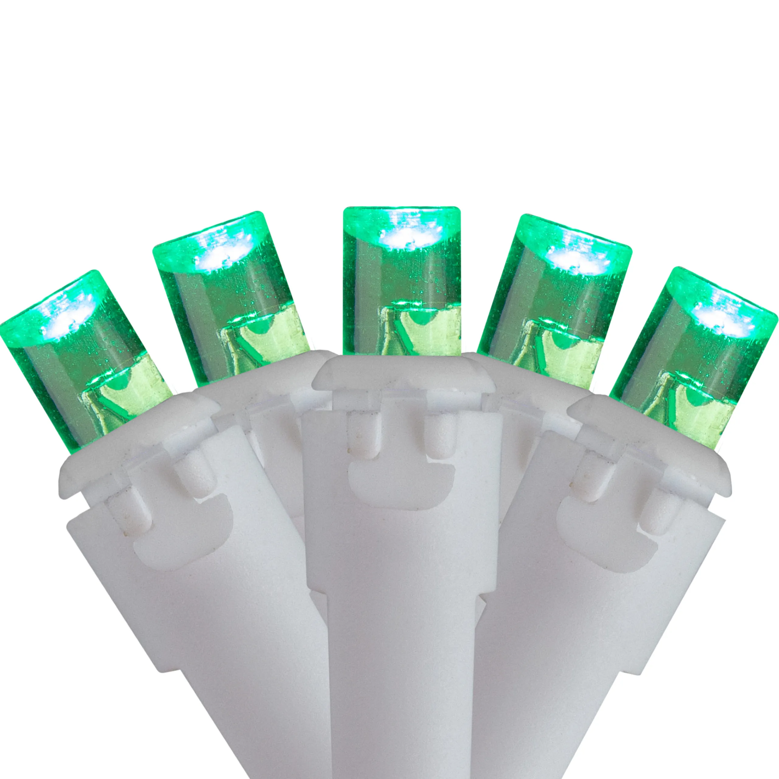 Brite Star 70 Green Led Wide Angle Icicle Christmas Lights - 5.25 Ft White Wire