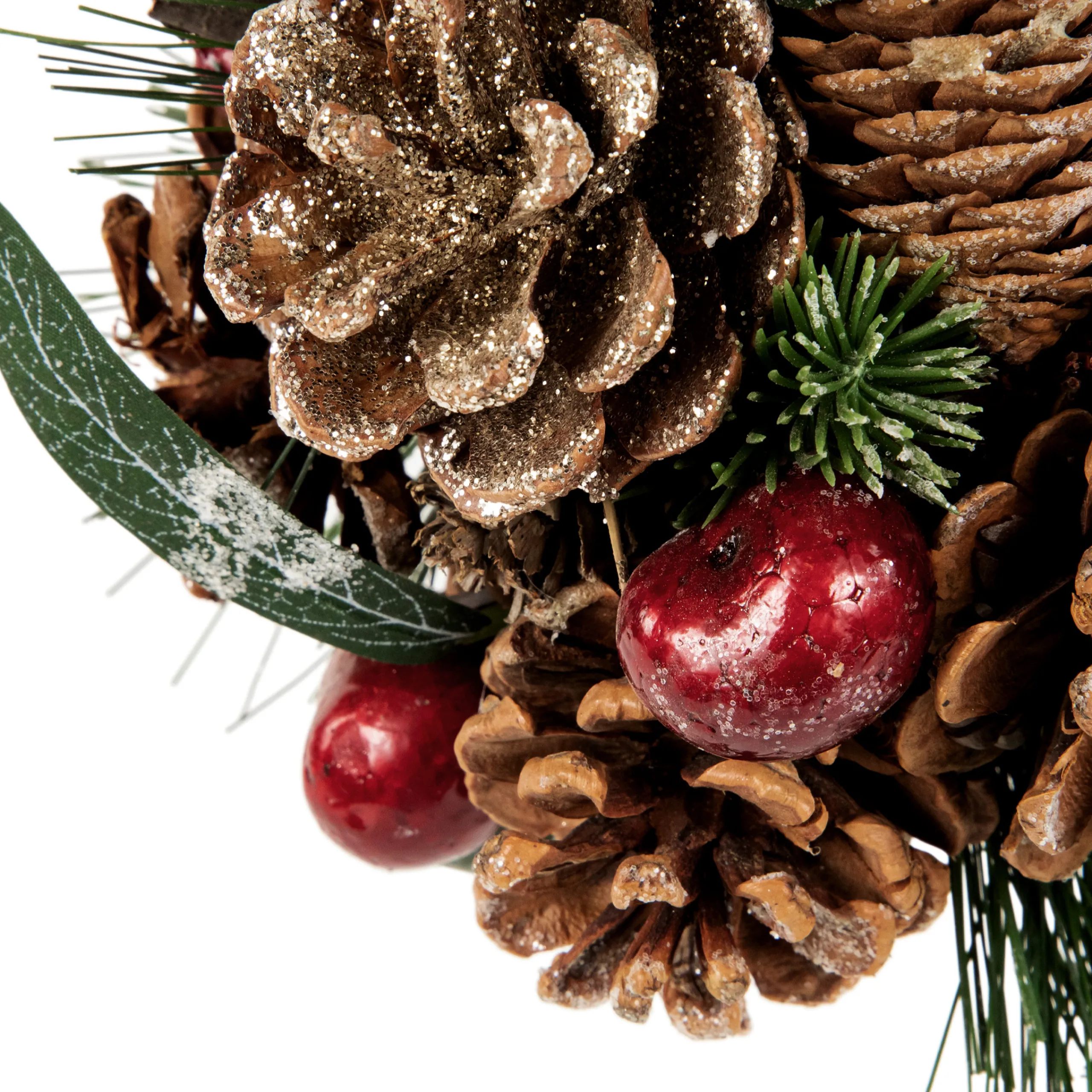 Northlight Pine Cones>6" Green Mixed Foliage, Pinecone And Berries Hanging Christmas Ball Ornament