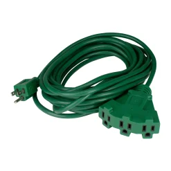 Northlight 25' Green 3-Prong Outdoor Extension Power Cord With Fan Style Connector