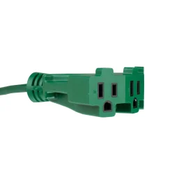 Northlight 10' Green 3-Prong Outdoor Extension Power Cord With Fan Style Connector