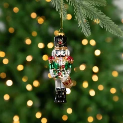 Northlight Nutcrackers>5.25" Green, Red And Gold Nutcracker With Drum Glass Christmas Ornament