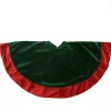 48 Inch And Smaller*Northlight 18" Green Round Mini Christmas Tree Skirt With Red Trim