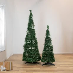 Northlight Pop Up Trees>4' Green Tinsel Pop-Up Artificial Christmas Tree, Unlit
