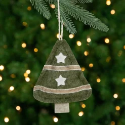 Northlight Trees & Wreaths>4.5" Green Tree Shaped Plush Christmas Ornament