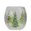 Candles & Holders*Northlight 3" Hand Painted Christmas Pine Trees Flameless Glass Christmas Candle Holder