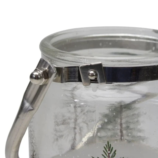Candles & Holders*Northlight 4" Hand-Painted Pine Trees And Deer Flameless Glass Christmas Candle Holder