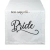 Contemporary Home Living 72" Here Comes The Bride Blue Polka Dot Printed Wedding Table Runner