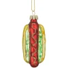 Northlight Food & Beverage>4" Hot Dog In A Bun Glass Christmas Ornament