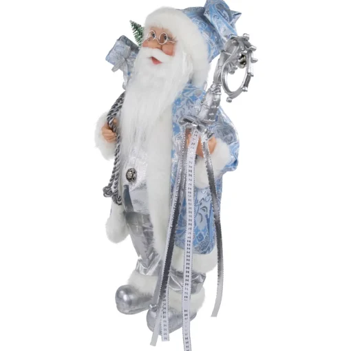 Santa Figures*Northlight 16" Ice Palace Santa Claus With Staff And Bag Christmas Figure