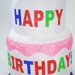 Northlight 4' Inflatable Lighted Happy Birthday Cake Outdoor Decoration