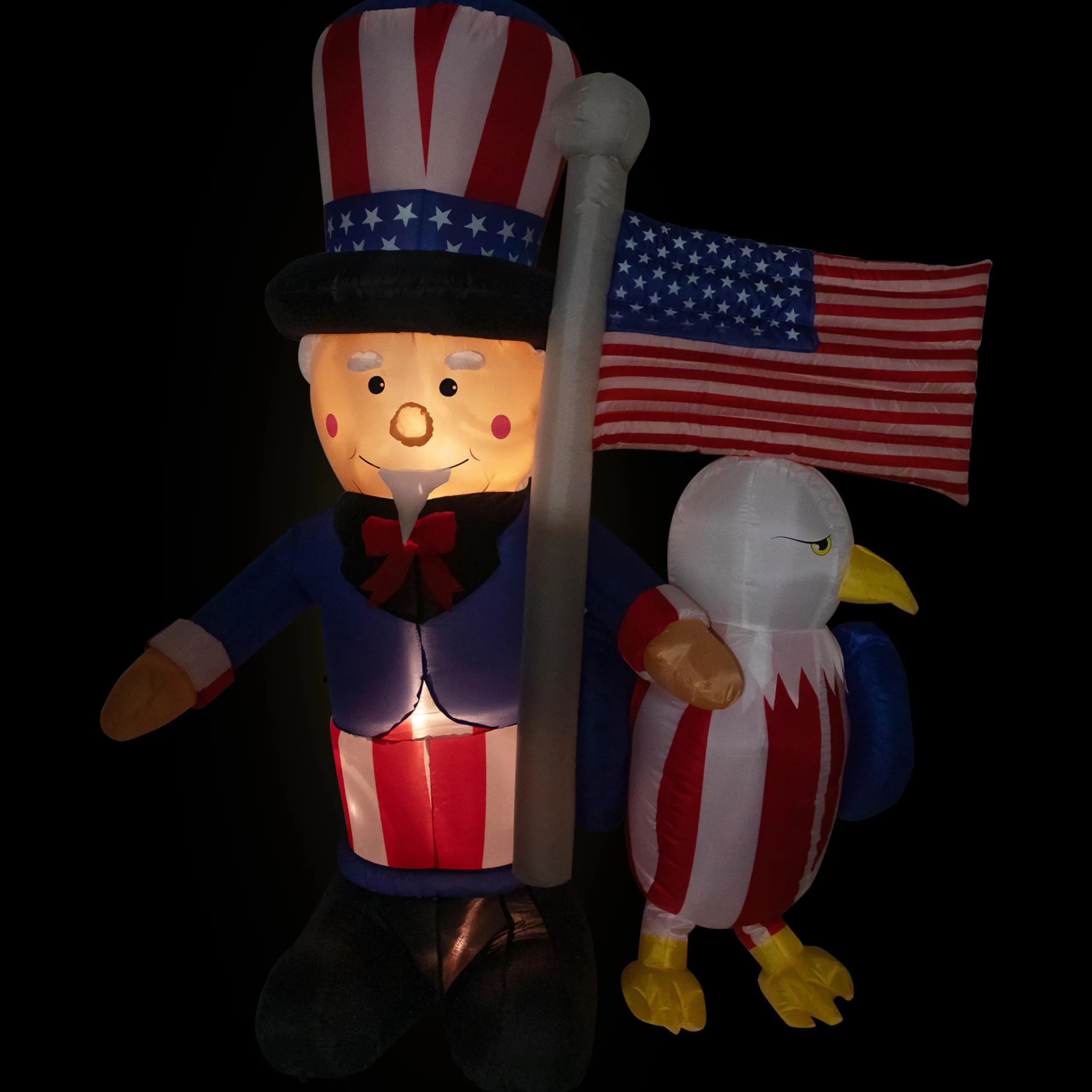 Northlight 6' Inflatable Lighted Uncle Sam With American Flag And Eagle Outdoor Decor