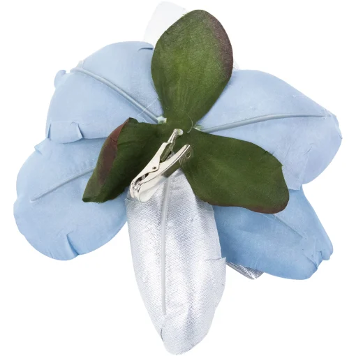 Northlight Garden & Floral>7" Iridescent Blue Artificial Magnolia Clip-On Christmas Ornament