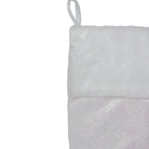Stockings*Northlight 20.5" Iridescent Glitter Snowflake Print Christmas Stocking With Faux Fur Cuff