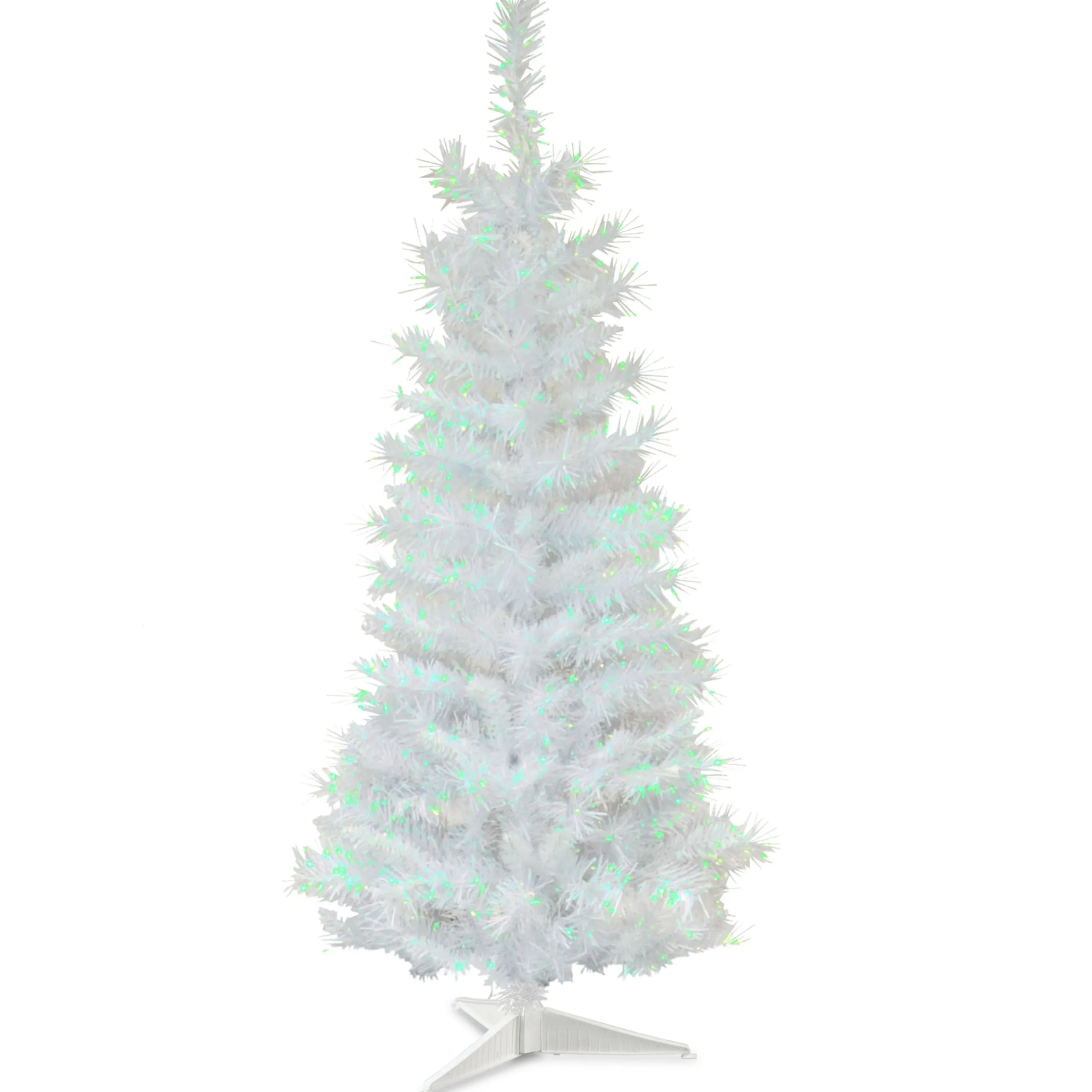 National Tree Company 3 And 3.5 Feet Tall>3' Iridescent White Pine Tinsel Artificial Christmas Tree, Unlit