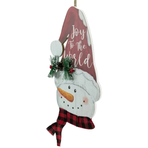 Wall & Door Decorations*Northlight 16.5" Joy To The World Snowman In Santa Hat Christmas Wall Decoration