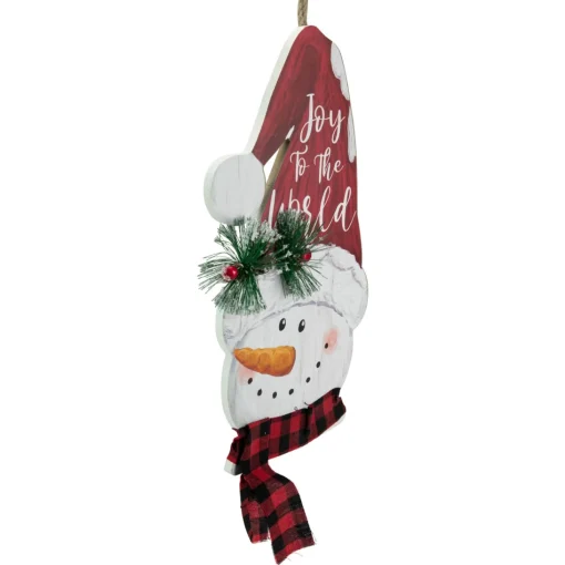 Wall & Door Decorations*Northlight 16.5" Joy To The World Snowman In Santa Hat Christmas Wall Decoration