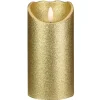 Candles & Holders*Northlight 6" Led Gold Glitter Flameless Christmas Decor Candle