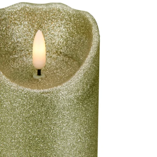 Candles & Holders*Northlight 6" Led Gold Glitter Flameless Christmas Decor Candle