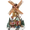 Christmas Villages*Northlight 13.25" Led Lighted Animated And Musical Windmill Christmas Village Display Piece