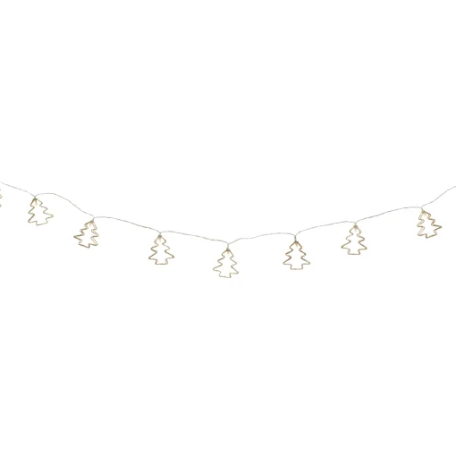 Northlight 4' Led Lighted B/O Gold Wire Mini Tree Christmas Garland - Warm White Lights