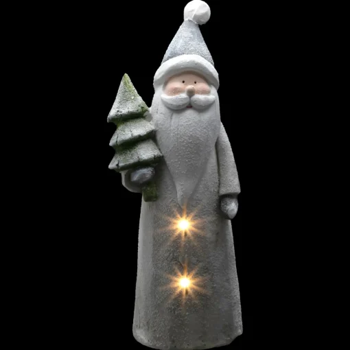 Table Top Pieces*Northlight 19" Led Lighted Ceramic Santa With Tree Christmas Figure