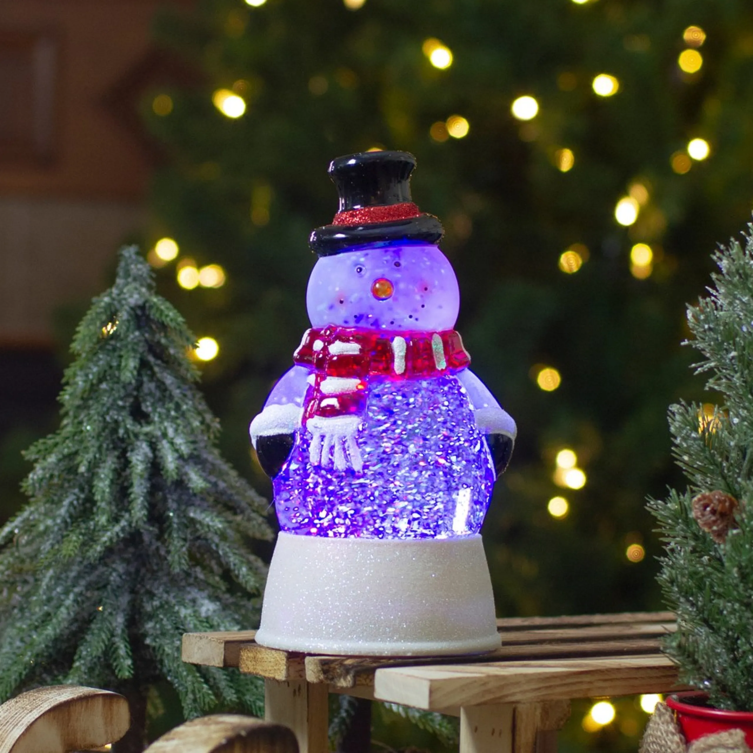 Snow Globes*Northlight 7.5" Led Lighted Color Changing Snowman Christmas Snow Globe