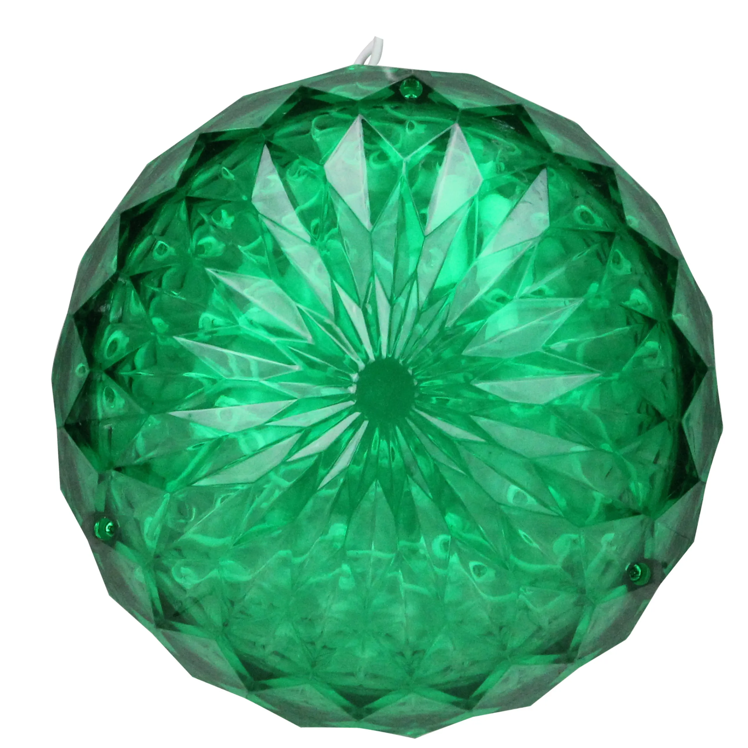 Northlight 6" Led Lighted Green Crystal Sphere Outdoor Christmas Decoration