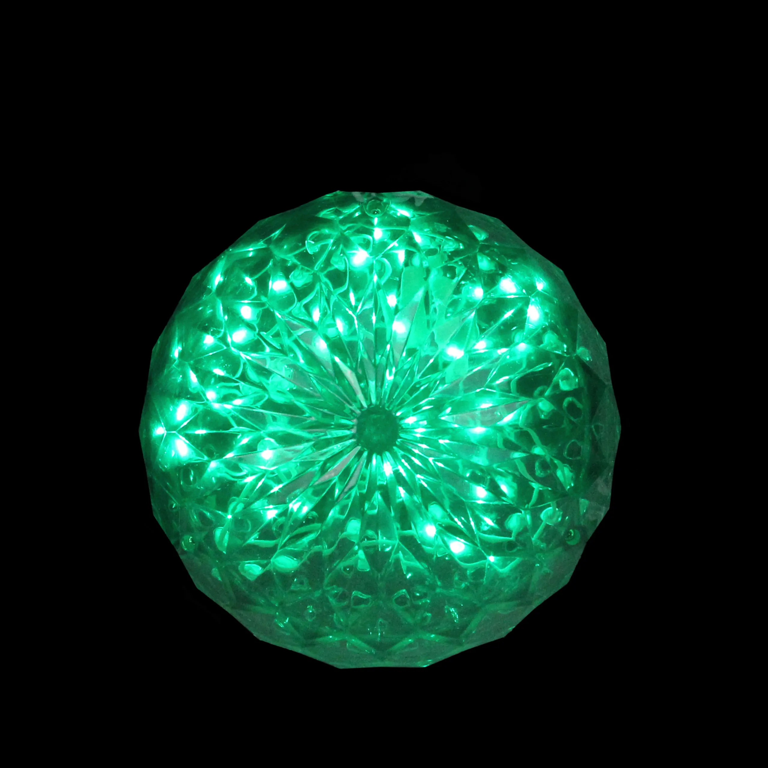 Northlight 6" Led Lighted Green Crystal Sphere Outdoor Christmas Decoration