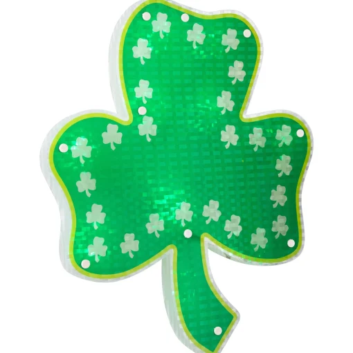 Northlight 14" Led Lighted Green Shamrock St. Patrick's Day Window Silhouette