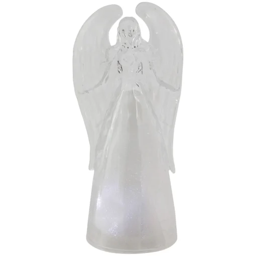 Nativities*Northlight 9" Led Lighted Icy Crystal Angel And Nativity Scene Christmas Figurine