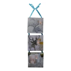 Wall & Door Decorations*Northlight 15.5" Led Lighted 3-Panel Winter Candle Flame Christmas Wall Art Decoration