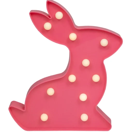Northlight 9.5" Led Lighted Pink Easter Bunny Marquee Wall Sign