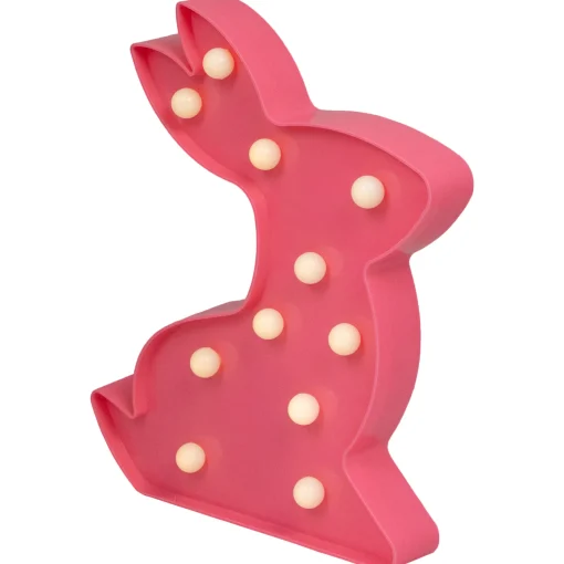 Northlight 9.5" Led Lighted Pink Easter Bunny Marquee Wall Sign