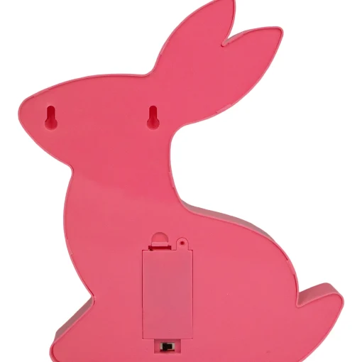 Northlight 9.5" Led Lighted Pink Easter Bunny Marquee Wall Sign