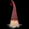 Northlight 13.5" Led Lighted Red And White Striped Hat Valentine's Day Gnome