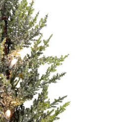 Northlight Pre-Lit Traditional Trees>16" Led Lighted Red Potted Artificial Tabletop Iced Christmas Tree Decoration - Clear Lights