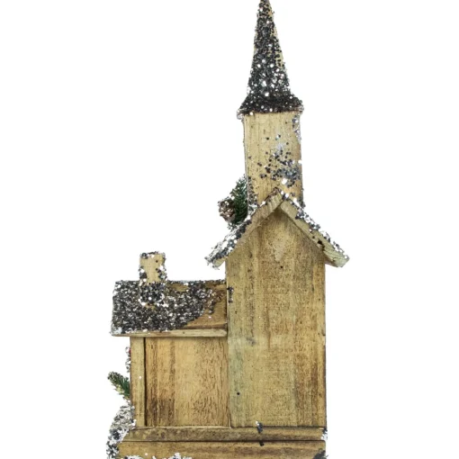 Table Top Pieces*Northlight 17" Led Lighted Rustic Church Wooden Christmas Table Decoration