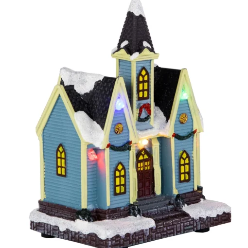 Christmas Villages*Northlight 6" Led Lighted Snowy Church Christmas Village Display Piece