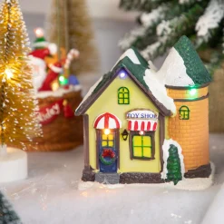 Christmas Villages*Northlight 5" Led Lighted Snowy Toy Shop Christmas Village Display Piece